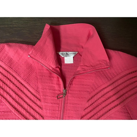 Great Cavalier Bomber Pink Lightweight Textured Jacket~S ~ Vintage Rare - Picture 7 of 7